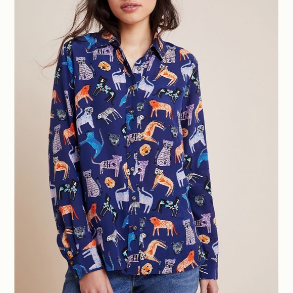 Anthropologie Carolyn Gavin Mariposa Silk Blouse - Picture 5 of 8